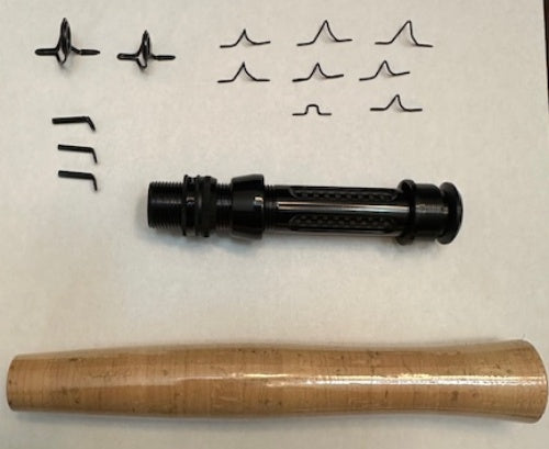 OEM Fly Rod {Reel Seat-Cork Handle-Guide set-Hook Keeper and 3 Tops