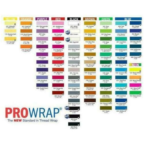 CFS-D Prowrap Colorfast Size D 100yd Spool Yellow/Orange/Purple/Red/Black Colors