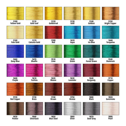 MS-A Prowrap Metallic Fishing Rod Building Threads Size A 100yd Spools