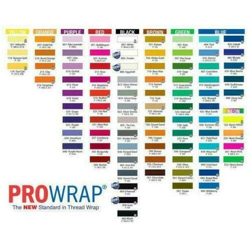 CFM-A PROWRAP COLORFAST SIZE A 1oz SPOOL BROWN/GREEN/BLUE.NEON COLORS