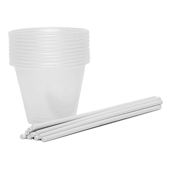 ROD BUILDING 10-MIXING CUPS AND STIRRING STIX