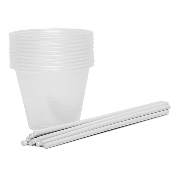 ROD BUILDING 10-MIXING CUPS AND STIRRING STIX